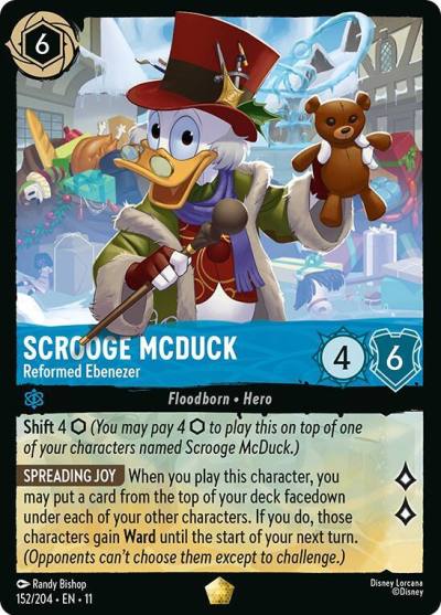 Scrooge McDuck Reformed Ebenezer 152/204 Winterspell Lorcana card