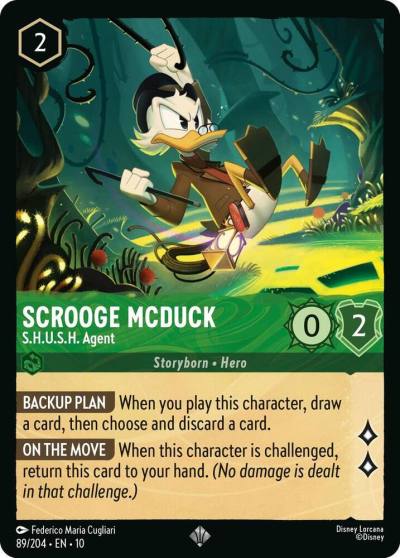 Scrooge McDuck SHUSH Agent 89/204 Whispers in the Well Lorcana card