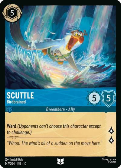 Scuttle Birdbrained 147/204 Whispers in the Well Lorcana card