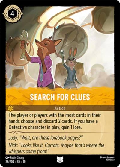 Search For Clues 26/204 Whispers in the Well Lorcana card