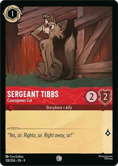 Sergeant Tibbs Courageous Cat 128/204 Fabled Lorcana card