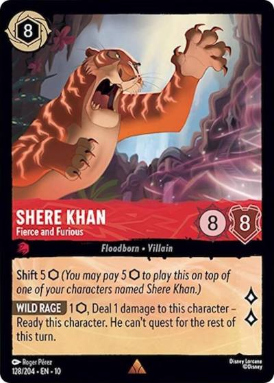 Shere Khan Fierce and Furious 128/204 Whispers in the Well Lorcana card