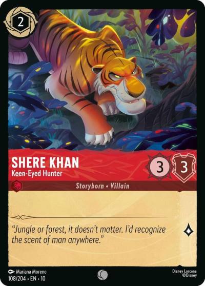 Shere Khan Keen Eyed Hunter 108/204 Whispers in the Well Lorcana card