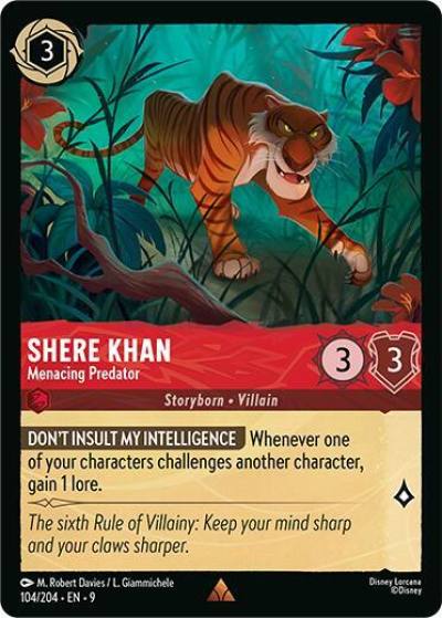 Shere Khan Menacing Predator 104/204 Fabled Lorcana card