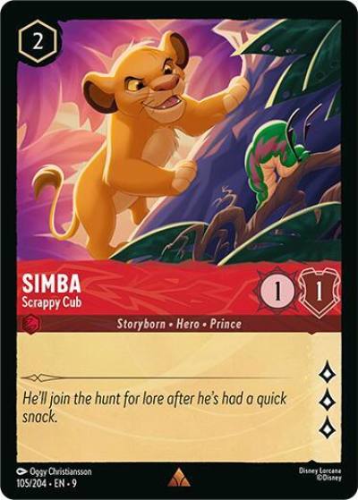 Simba Scrappy Cub 105/204 Fabled Lorcana card