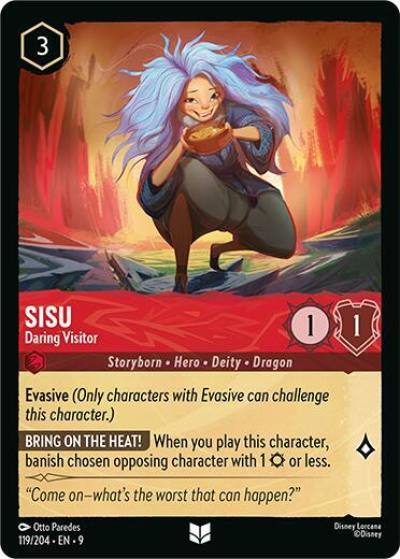 Sisu Daring Visitor 119/204 Fabled Lorcana card