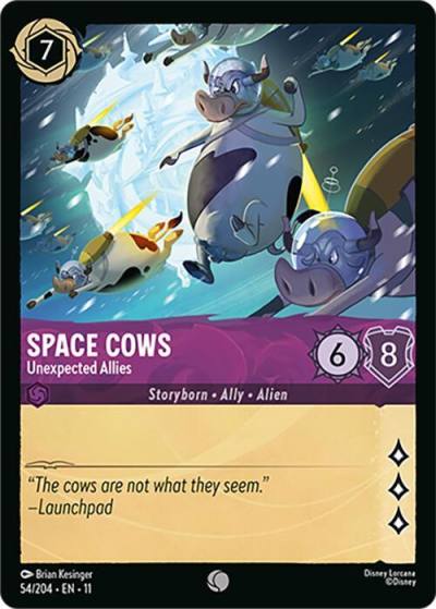 Space Cows Unexpected Allies 54/204 Winterspell Lorcana card