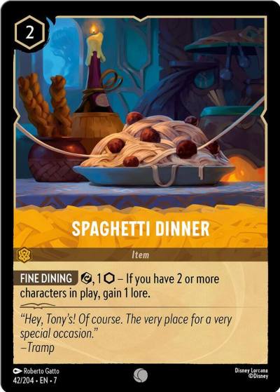 Spaghetti Dinner 42/204 Archazia's Island Lorcana card