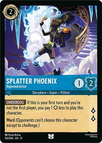 Splatter Phoenix Rejected Artist 153/204 Winterspell Lorcana card
