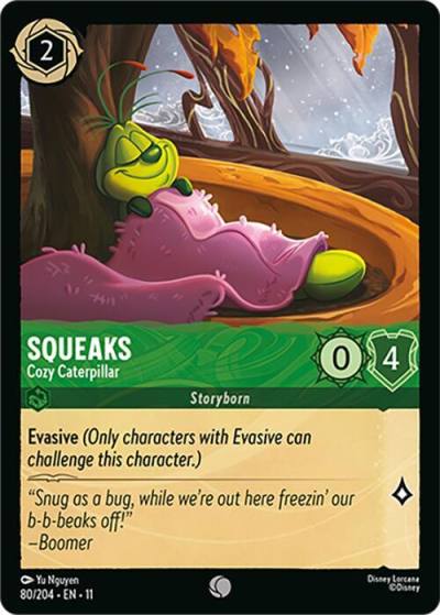 Squeaks Cozy Caterpillar 80/204 Winterspell Lorcana card