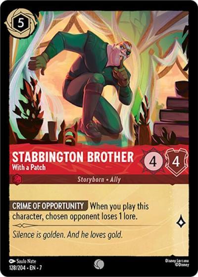 Stabbington Brother With a Patch 128/204 Archazia's Island Lorcana card
