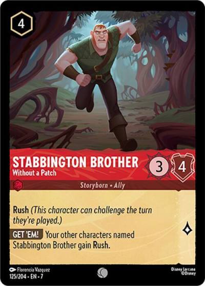 Stabbington Brother Without a Patch 125/204 Archazia's Island Lorcana card