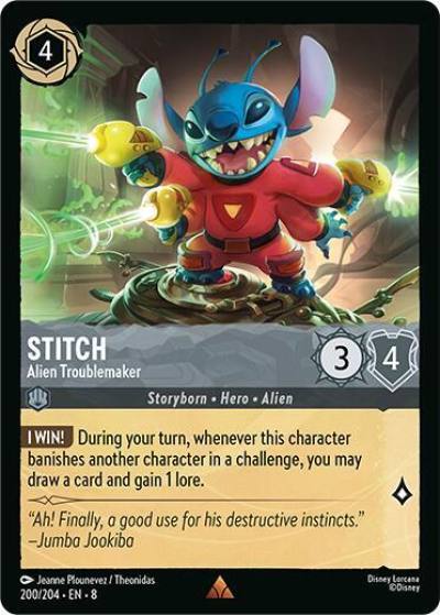 Stitch Alien Troublemaker 200/204 Reign of Jafar Lorcana card