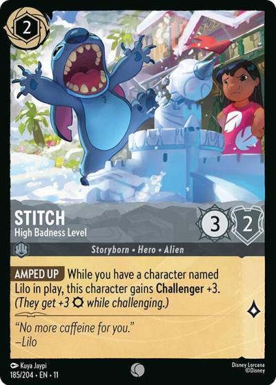 Stitch High Badness Level 185/204 Winterspell Lorcana card