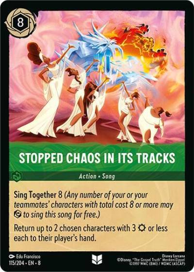 Stopped Chaos in Its tracks 115/204 Reign of Jafar Lorcana card
