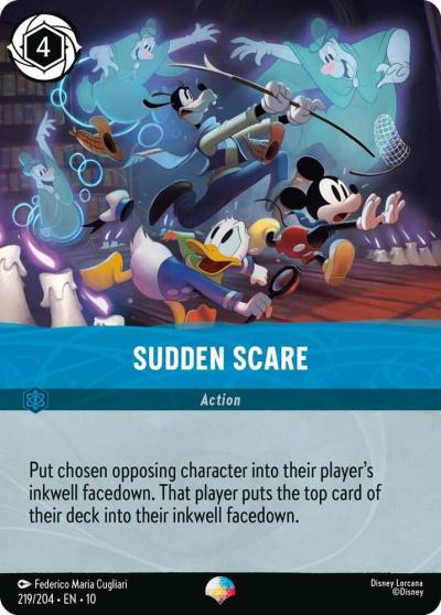 Sudden Scare Epic 219/204 Whispers in the Well Lorcana card