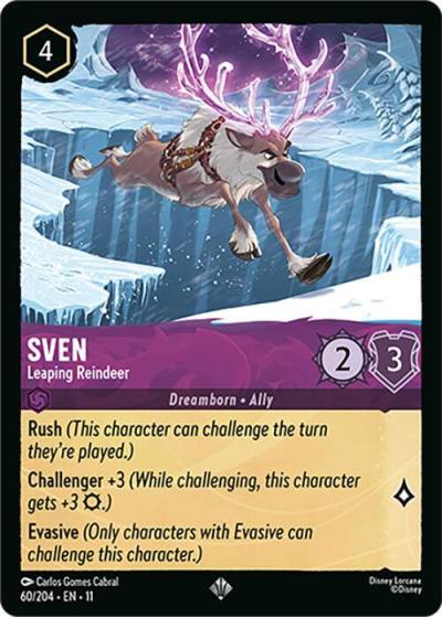 Sven Leaping Reindeer 60/204 Winterspell Lorcana card