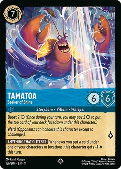 Tamatoa Seeker of Shine 156/204 Winterspell Lorcana card