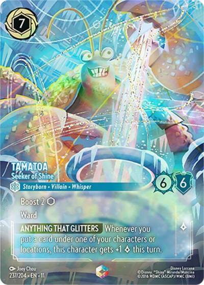 Tamatoa Seeker of Shine Enchanted 237/204 Winterspell Lorcana card