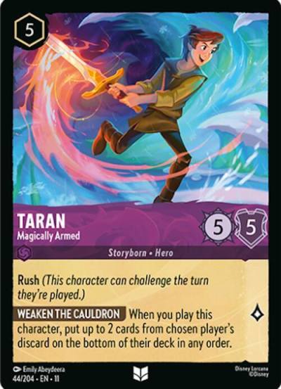 Taran Magically Armed 44/204 Winterspell Lorcana card