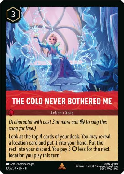The Cold Never Bothered Me 130/204 Winterspell Lorcana card