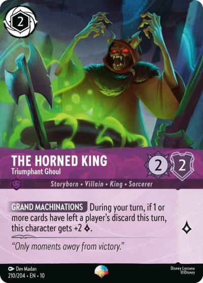 The Horned King Triumphant Ghoul Epic 210/204 Whispers in the Well Lorcana card