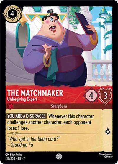 The Matchmaker Unforgiving Expert 123/204 Archazia's Island Lorcana card