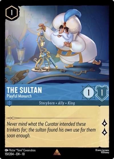 The Sultan Playful Monarch 151/204 Whispers in the Well Lorcana card