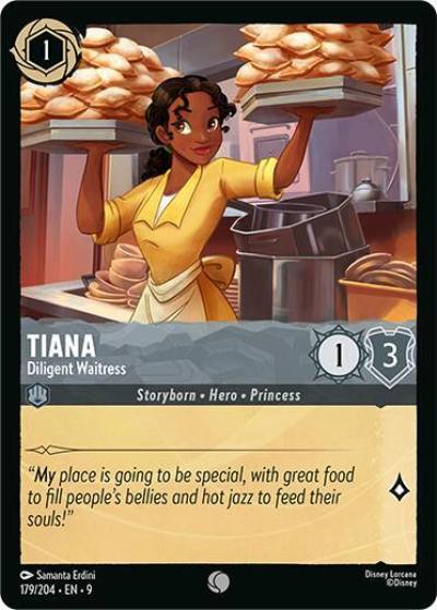 Tiana Diligent Waitress 179/204 Fabled Lorcana card