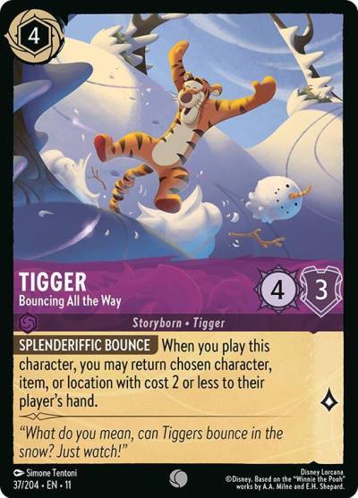 Tigger Bouncing All the Way 37/204 Winterspell Lorcana card