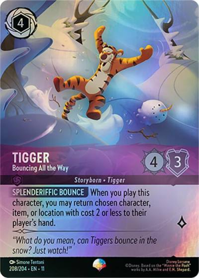 Tigger Bouncing All the Way Epic 208/204 Winterspell Lorcana card