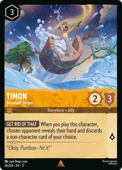 Timon Snowball Swiper 16/204 Winterspell Lorcana card