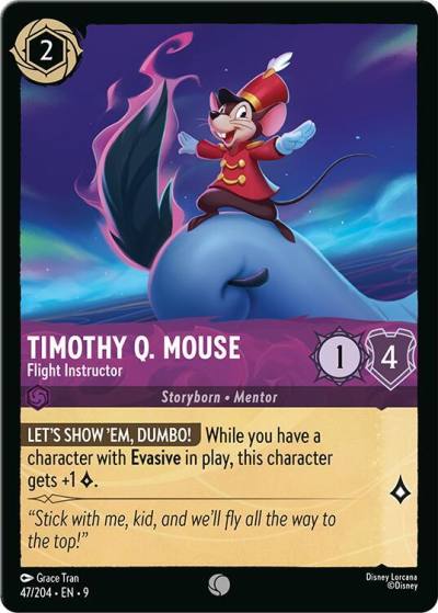 Timothy Q Mouse Flight Instructor 47/204 Fabled Lorcana card