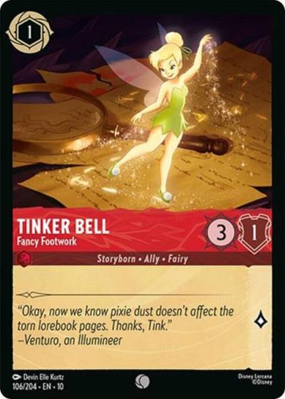 Tinker Bell Fancy Footwork 106/204 Whispers in the Well Lorcana card