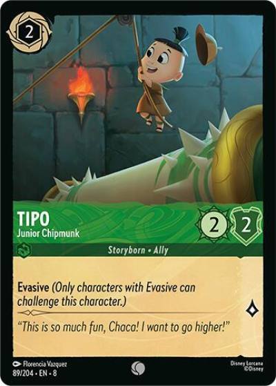 Tipo Junior Chipmunk 89/204 Reign of Jafar Lorcana card