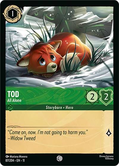 Tod All Alone 87/204 Winterspell Lorcana card