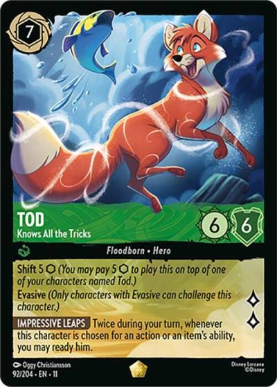 Tod Knows All the Tricks 92/204 Winterspell Lorcana card