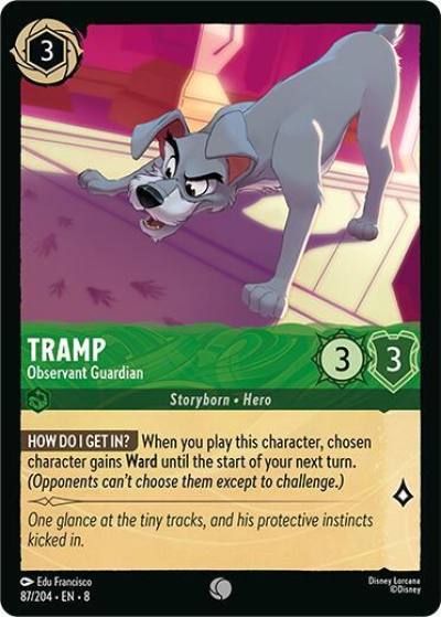 Tramp Observant Guardian 87/204 Reign of Jafar Lorcana card