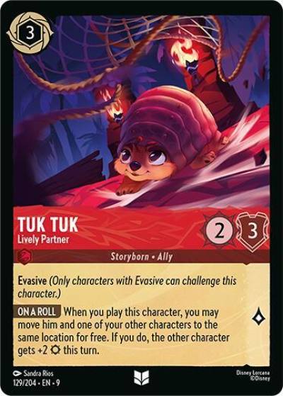 Tuk Tuk Lively Partner 129/204 Fabled Lorcana card