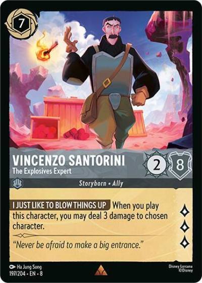 Vincenzo Santorini The Explosives Expert 197/204 Reign of Jafar Lorcana card