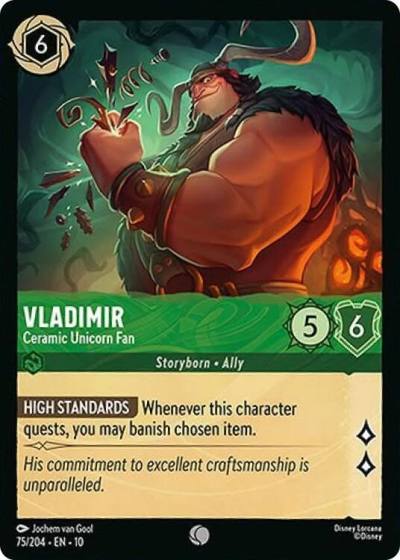 Vladimir Ceramic Unicorn Fan 75/204 Whispers in the Well Lorcana card