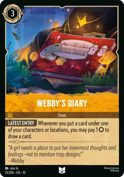 Webbys Diary 31/204 Whispers in the Well Lorcana card
