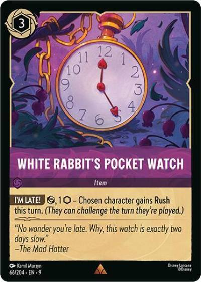 White Rabbits Pocket Watch 66/204 Fabled Lorcana card
