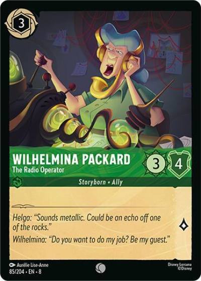 Wilhelmina Packard The Radio Operator 85/204 Reign of Jafar Lorcana card
