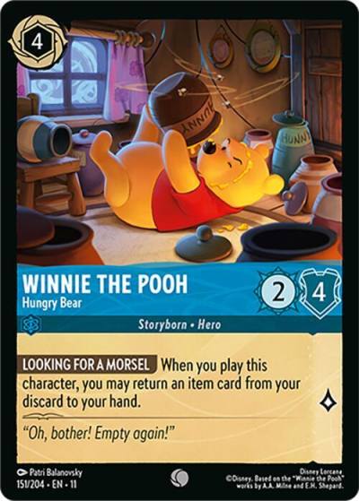 Winnie the Pooh Hungry Bear 151/204 Winterspell Lorcana card