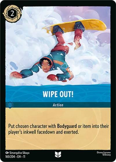 Wipe Out 165/204 Winterspell Lorcana card