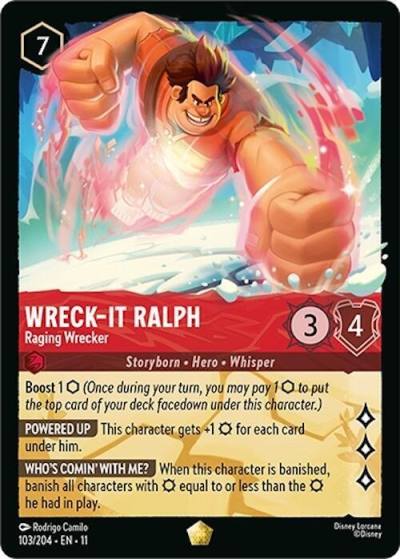 Wreck It Ralph Raging Wrecker 103/204 Winterspell Lorcana card
